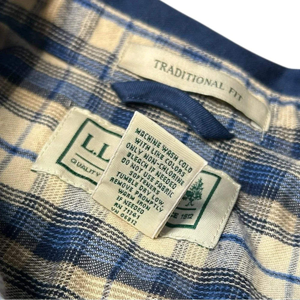 L.L. Bean Blanket Lined Shirt Jacket Flannel Workwear Blue Men’s L